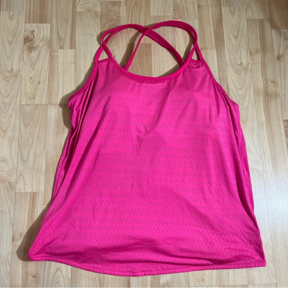 Athleta Womens Pink Strappy Tank‎ Top Athleta Tank Top Light Weight Size Medium